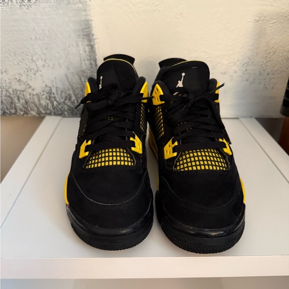 Jordan Other - Jordan 4 Retro Thunder Black Yellow GS Size 6.5Y / Women’s 8